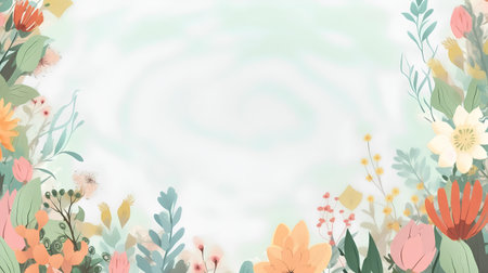 Floral background with place for your text. Vector Illustration.の素材