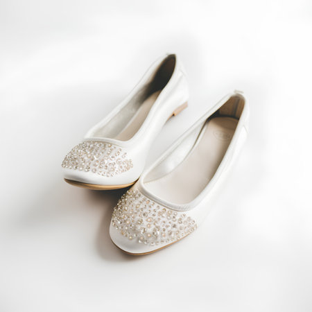 Wedding shoes on a white background. Wedding shoes. Wedding shoesの素材