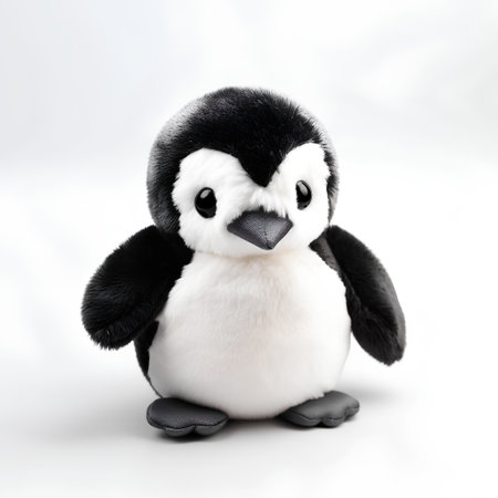 Cute penguin isolated on a white background, 3d renderの素材