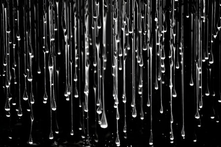 water drops on a black background close-up macro abstraction water dropsの素材