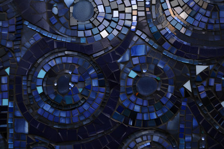 abstract background made of glass mosaic with blue and dark blue colorsの素材