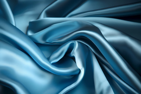 Smooth elegant blue silk or satin can use as abstract backgroundの素材