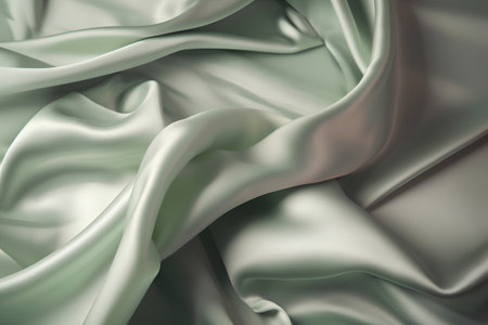Closeup of rippled satin fabric cloth texture background.の素材