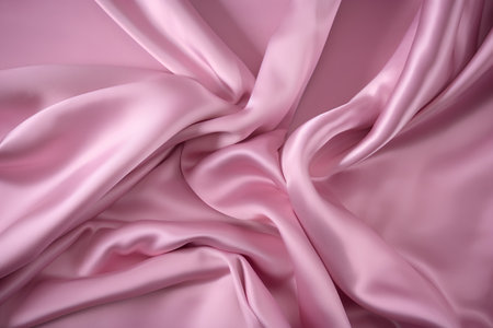 Smooth elegant pink silk or satin texture can use as backgroundの素材
