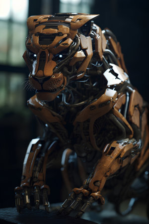 Close-up shot of robot model in Bangkok, Thailand.の素材