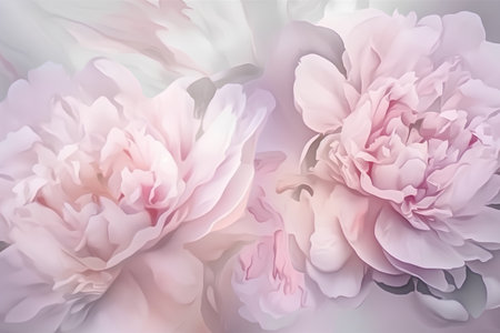 Pink and white peony flowers. Vector illustration for your design.の素材