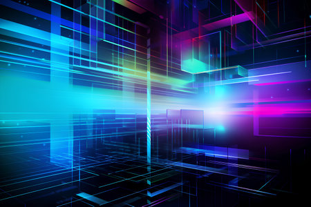 Abstract technology background, 3d render, computer digital image, business conceptの素材