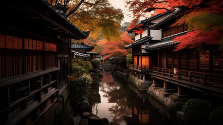 Autumn leaves of Ginkaku-ji temple in Kyoto, Japanの素材