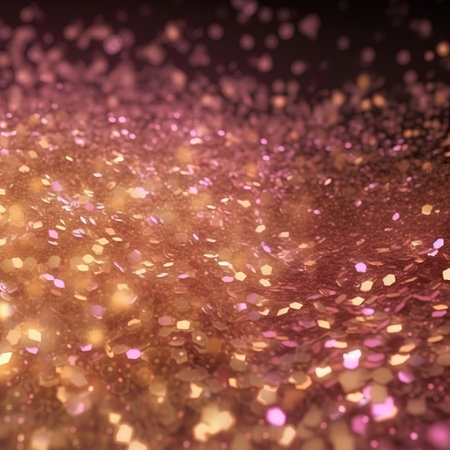 background of abstract glitter lights. gold and purple. de-focusedの素材
