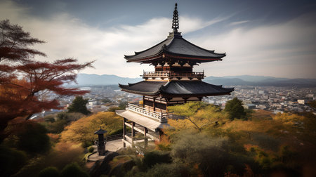Kiyomizu-dera temple in Kyoto, Japan.の素材