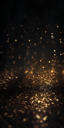 glitter vintage lights background. gold and black. de-focusedの素材