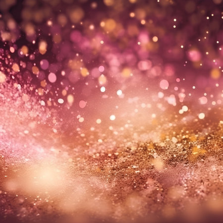 glitter vintage lights background. gold and pink. de-focusedの素材