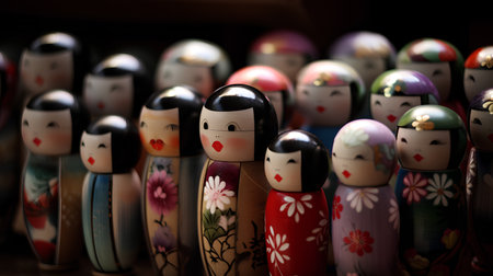 Matryoshka - Russian traditional wooden doll. Selective focus.の素材