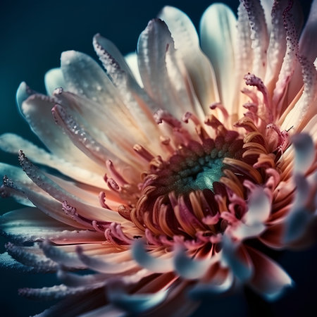 Close up of a pink and white chrysanthemum flowerの素材