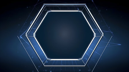 Abstract technology background with hexagon frame. Vector illustration. Eps 10の素材