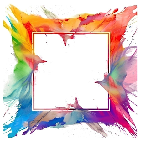 Watercolor frame with space for your text. Watercolor background.の素材