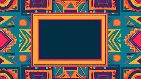 Tribal background with frame for your text. Vector illustration.の素材