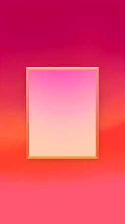 Blank picture frame on pink background. 3d render illustration.の素材