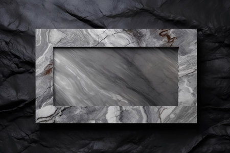 marble frame on the wall made in 3d graphics, black and whiteの素材