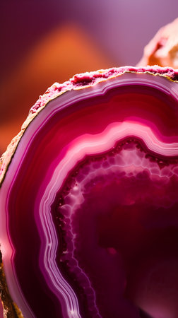 macro shooting of natural mineral rock specimen - polished Agate (Agate) gemstone on colored backgroundの素材