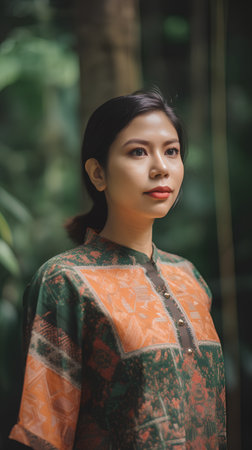 Portrait of a beautiful asian woman in traditional kimonoの素材