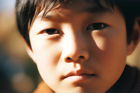 Portrait of a little asian girl. Close-up.の素材