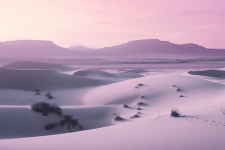 Sand dunes in the desert at sunset. 3D Renderingの素材