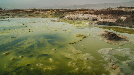 Mud volcanoes in Yunnan province, China. This is one of the largest mud volcanoes in China.の素材