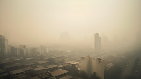 Cityscape with foggy and foggy in Shenzhen, Chinaの素材