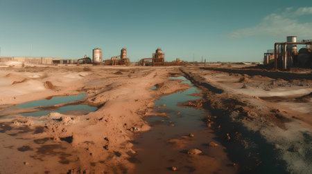 ruins of a very heavily polluted industrial factory, place was known as one of the most polluted towns in Europeの素材