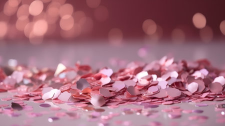 Valentine's day background with confetti and bokehの素材