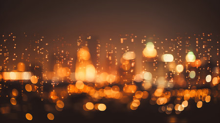 Abstract blurred city lights bokeh background. 3D Renderingの素材