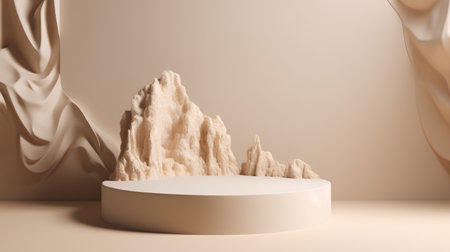 3d render of abstract minimal geometric forms. Glossy podium for product presentation.の素材