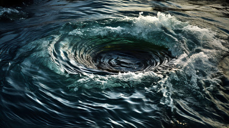 Splash in the sea. Water surface with ripples and wavesの素材