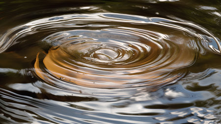 Water drop close-up. Abstract background for design with circles and wavesの素材
