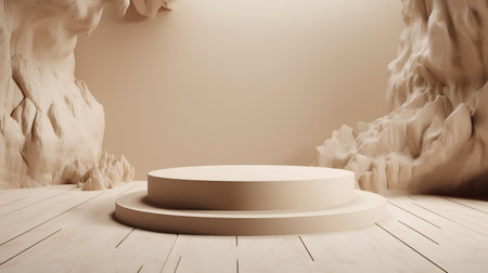 Minimalist abstract background, primitive forms, 3D render.の素材
