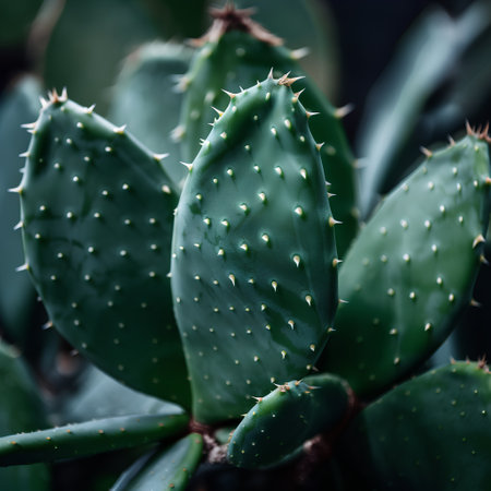 Cactus close up. Nature background. Shallow depth of field.の素材