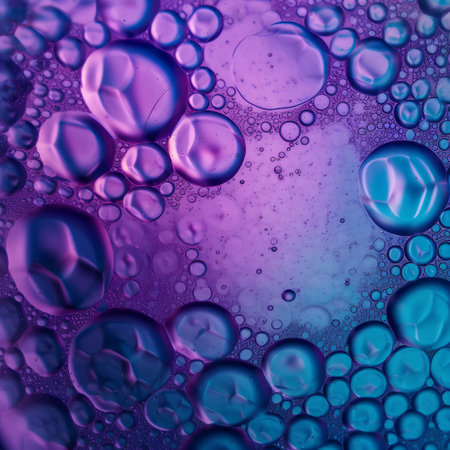 abstract background with bubbles in water, purple and blue colors.の素材