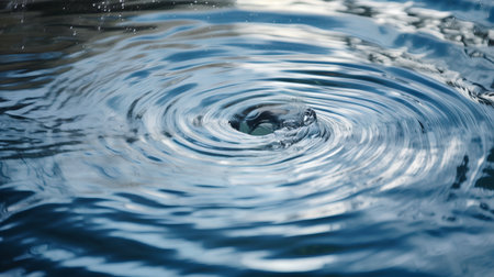Drop of water on the surface of the water. Splash effect.の素材