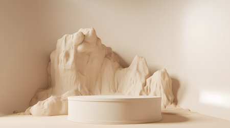 Product display podium in minimal style. 3d render and illustration.の素材