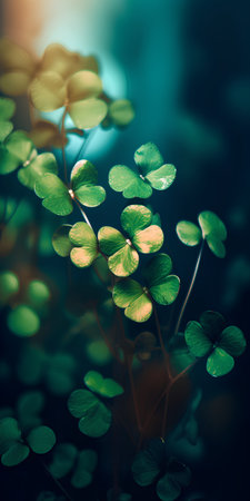 Green leaves background with bokeh effect. Floral background.の素材