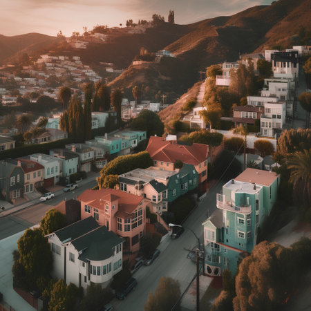 Aerial view of San Francisco, California, United States of America.の素材