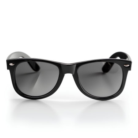 Sunglasses in black frame isolated on white background. 3D illustration.の素材