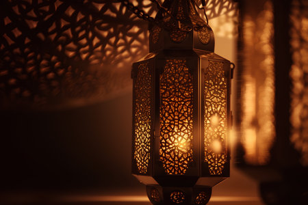Lantern in morocco style. Ramadan Kareem backgroundの素材