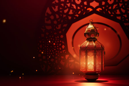 Ramadan Kareem background with arabic lantern and lanternsの素材