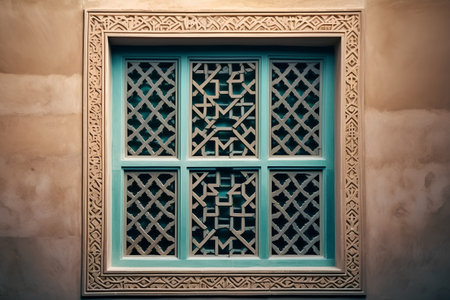 Arabic style window in Alhambra, Granada, Spainの素材