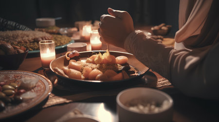 Traditional Turkish and Greek dinner appetizer table. Selective focus.の素材