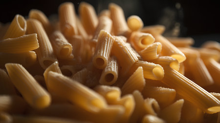 close up of macaroni pasta in a bowl, shallow depth of fieldの素材
