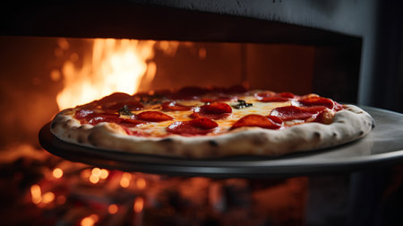 Pizza in the oven. Pizza in the oven. Restaurant.の素材