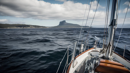 View from the deck of a sailing yacht on the island of St. Kitts and Nevisの素材